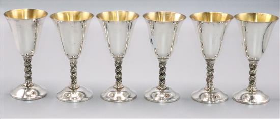 6 Spanish plated goblets